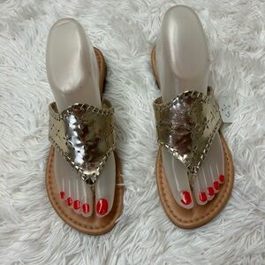 Pierre Dumas Gold Metallic Women's Sandals Size 6.5